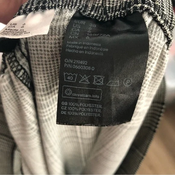 - H&M Divided Glen/Plaid High Waist Tapered Leg Pants Women 6 - Picture 7 of 7